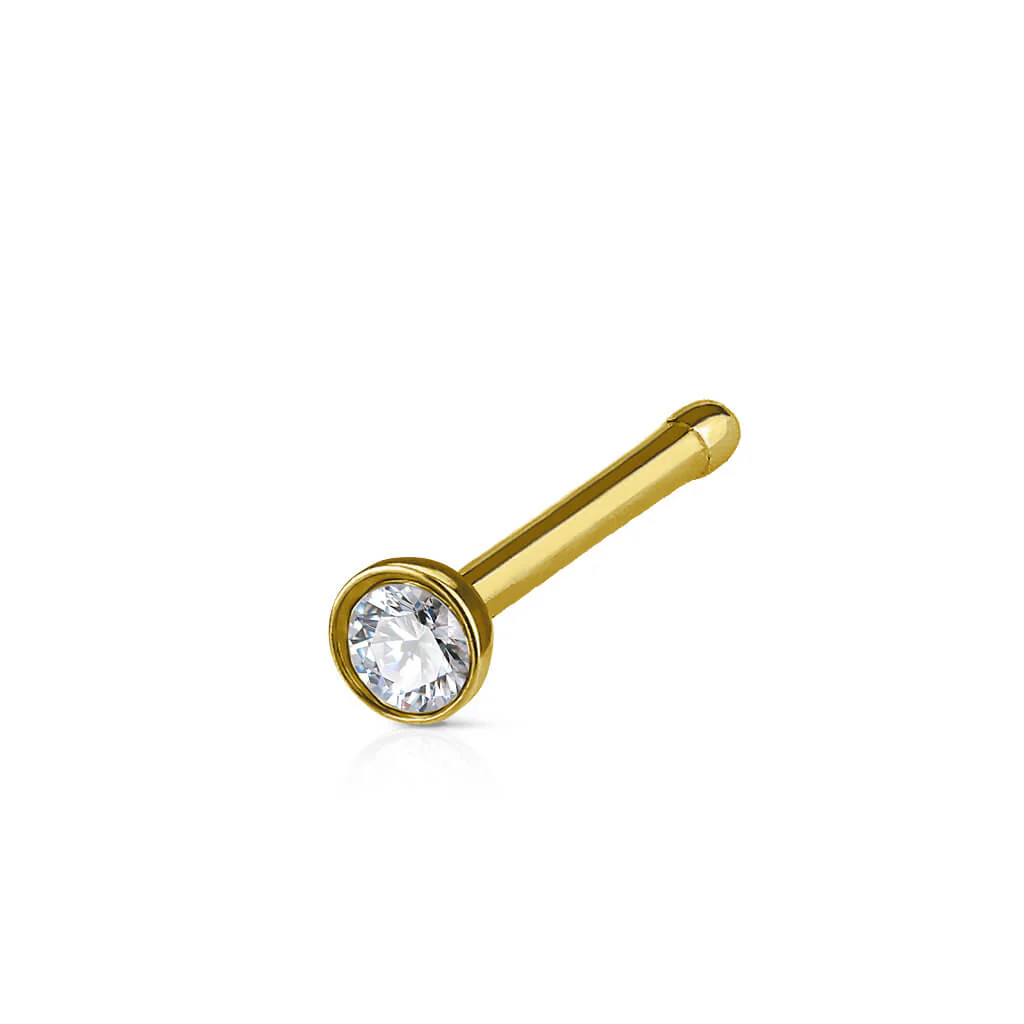 Nasenstecker Zirkonia Rund PVD - Image 2