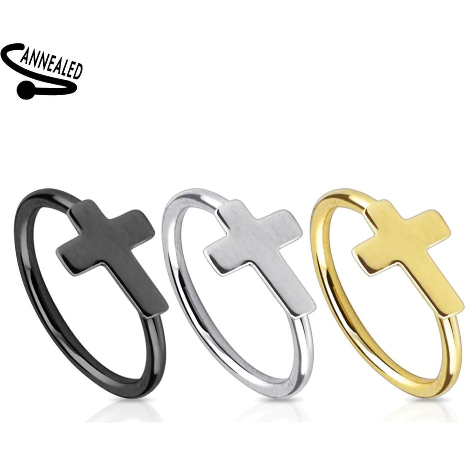 Ring Kreuz PVD Biegbar
