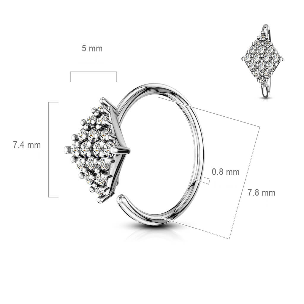 Ring Diamantform Zirkonia Silber Biegbar - Image 2
