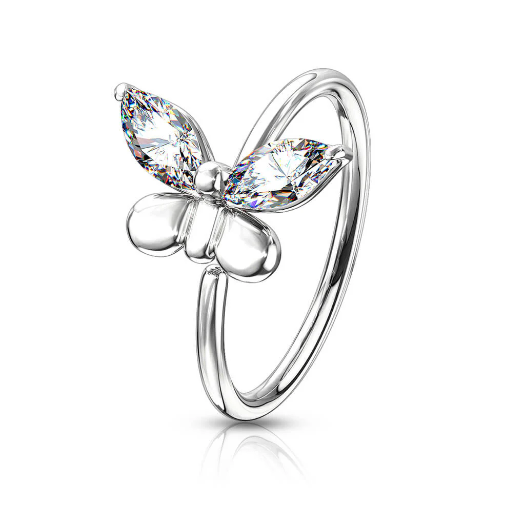 Ring Schmetterling Zirkonia Gold Biegbar - Image 2