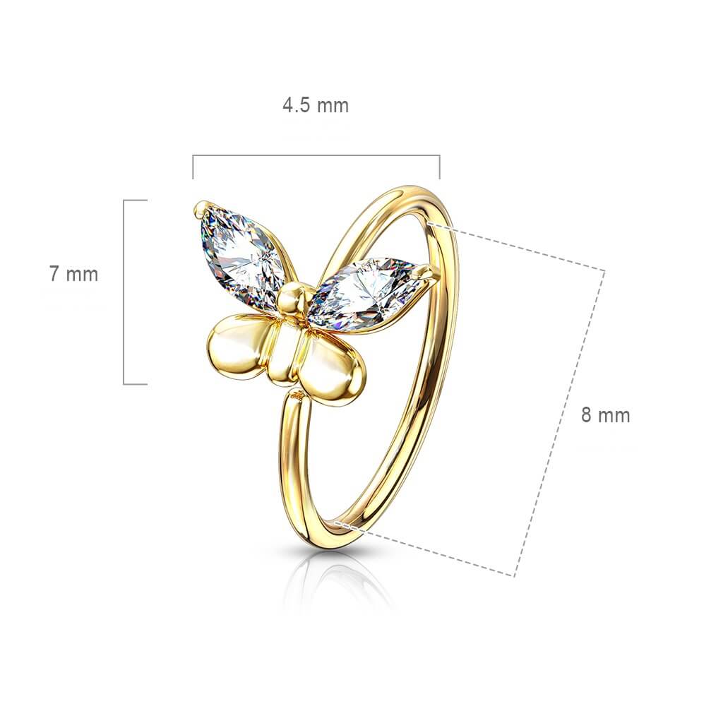 Ring Schmetterling Zirkonia Gold Biegbar - Image 3