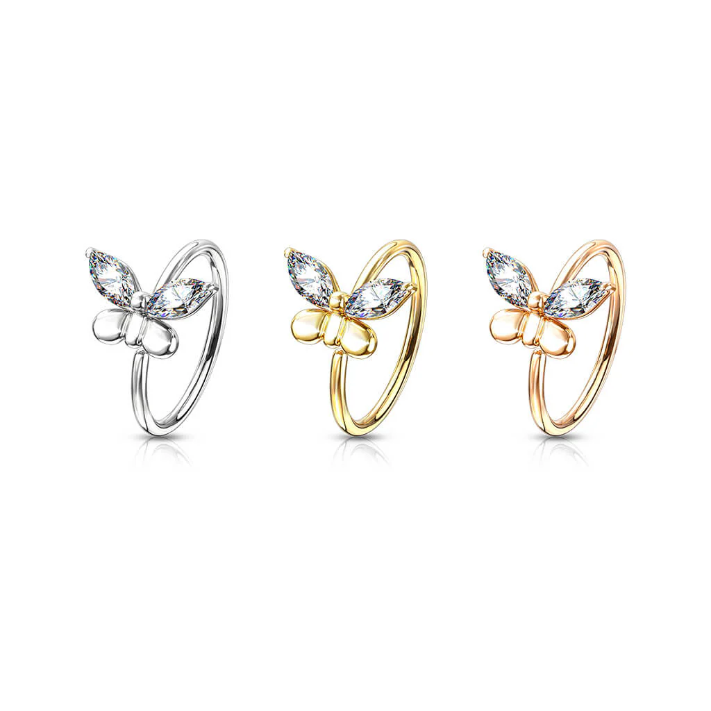 Ring Schmetterling Zirkonia Gold Biegbar - Image 5