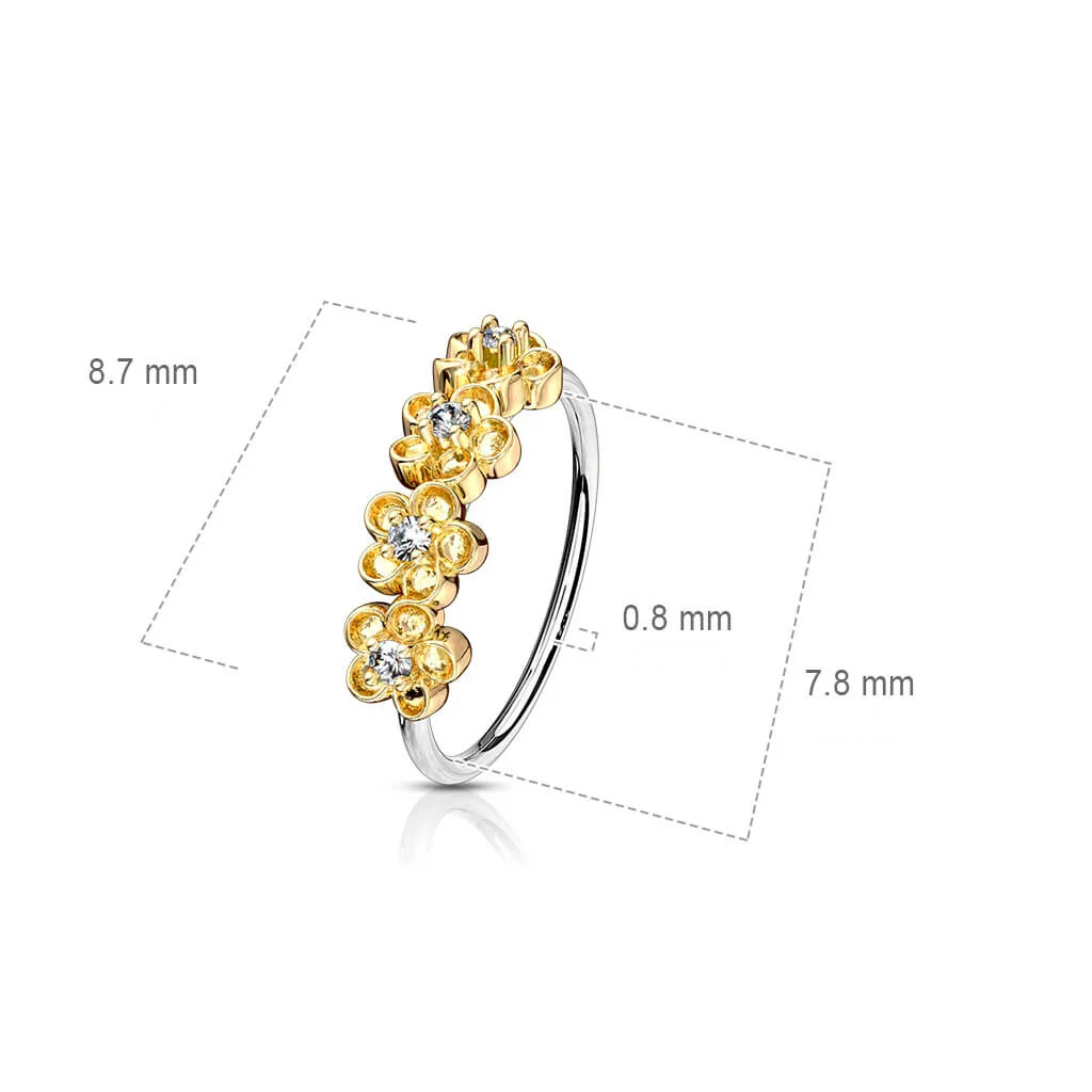 Ring Blume Zirkonia Biegbar - Image 3
