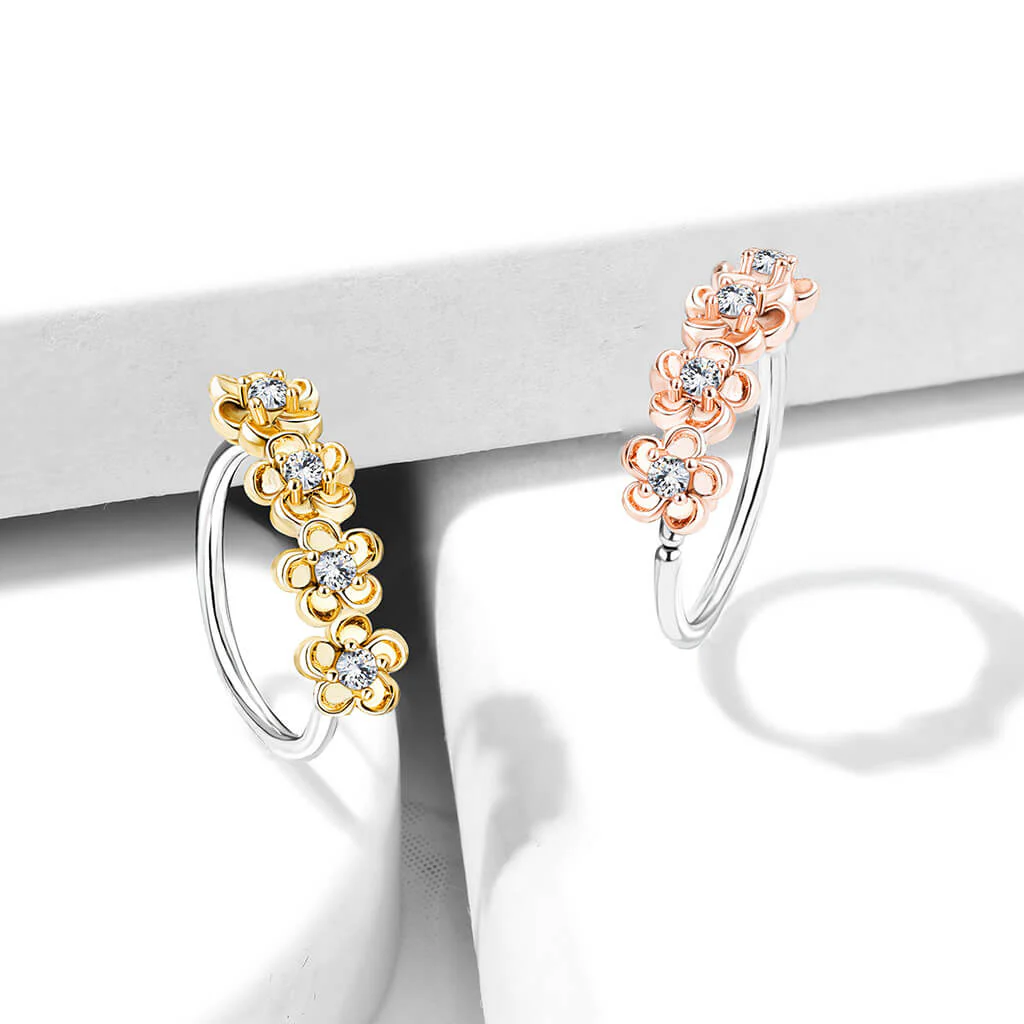 Ring Blume Zirkonia Biegbar - Image 6