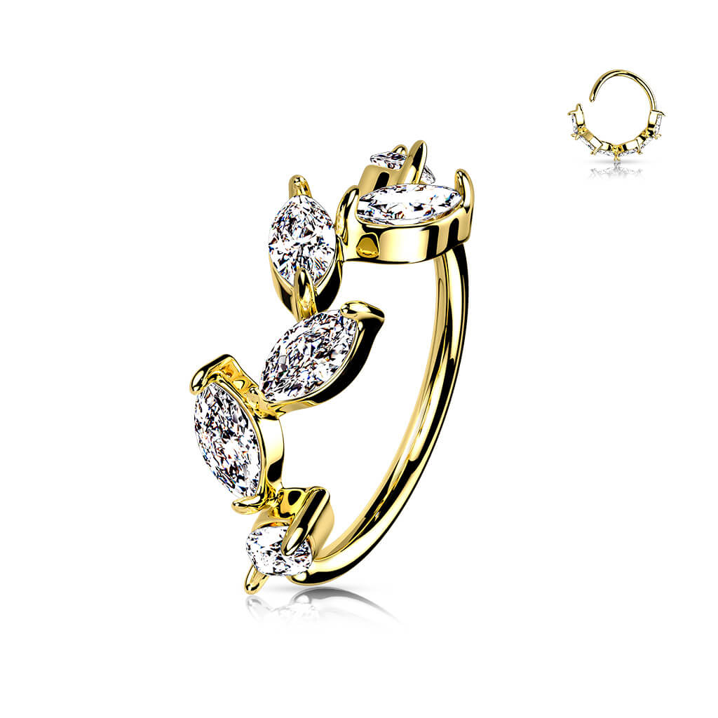 Ring Blätter Zirkonia Biegbar - Image 2