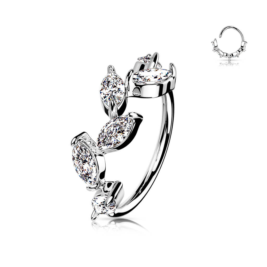 Ring Blätter Zirkonia Biegbar - Image 3