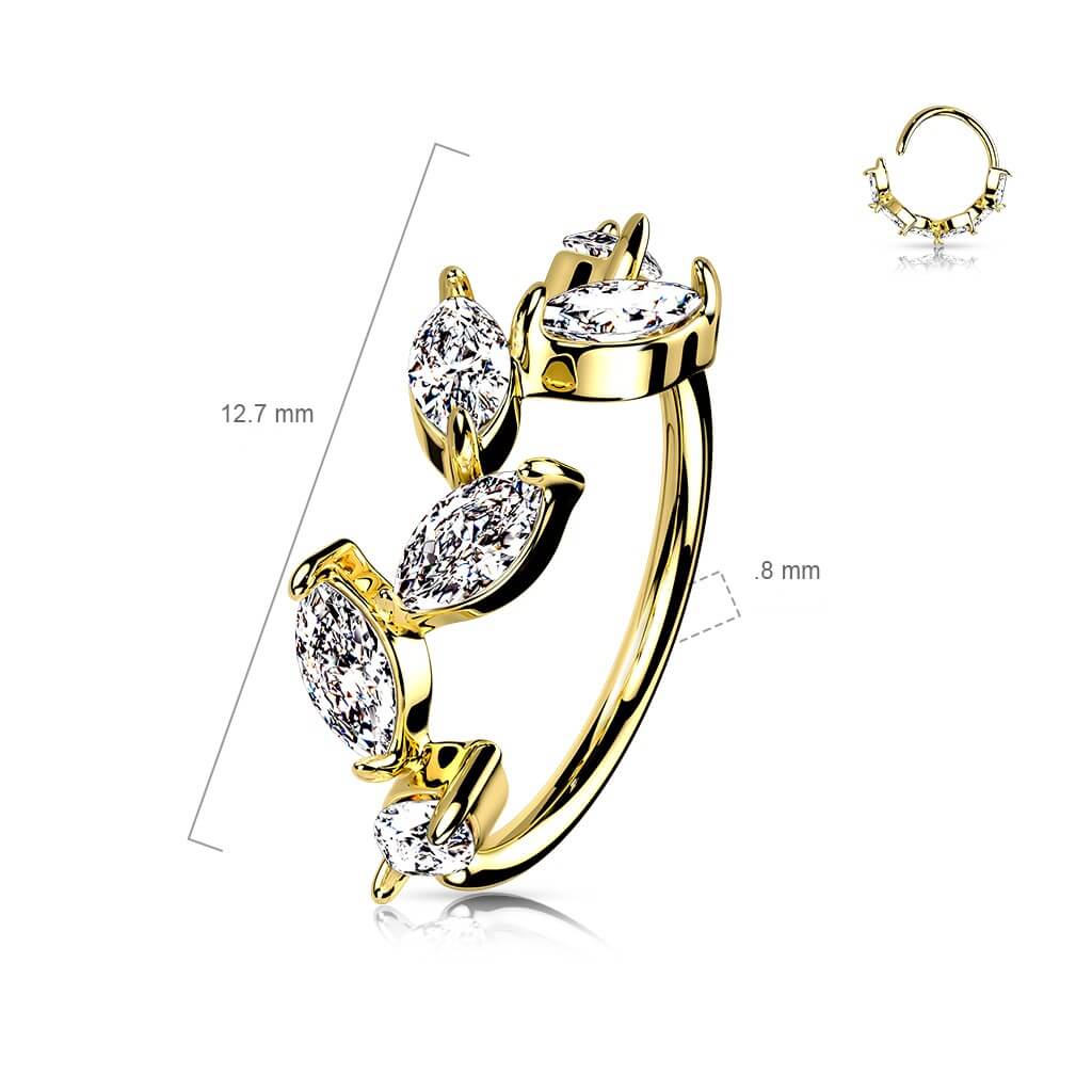 Ring Blätter Zirkonia Biegbar - Image 6
