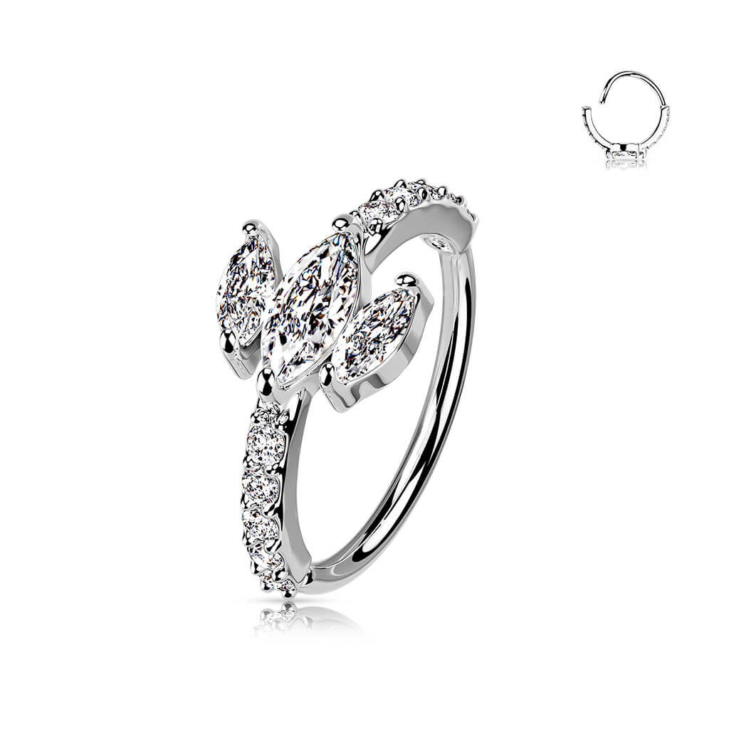 Ring Marquise Schliff 3 Zirkonia Biegbar - Image 3