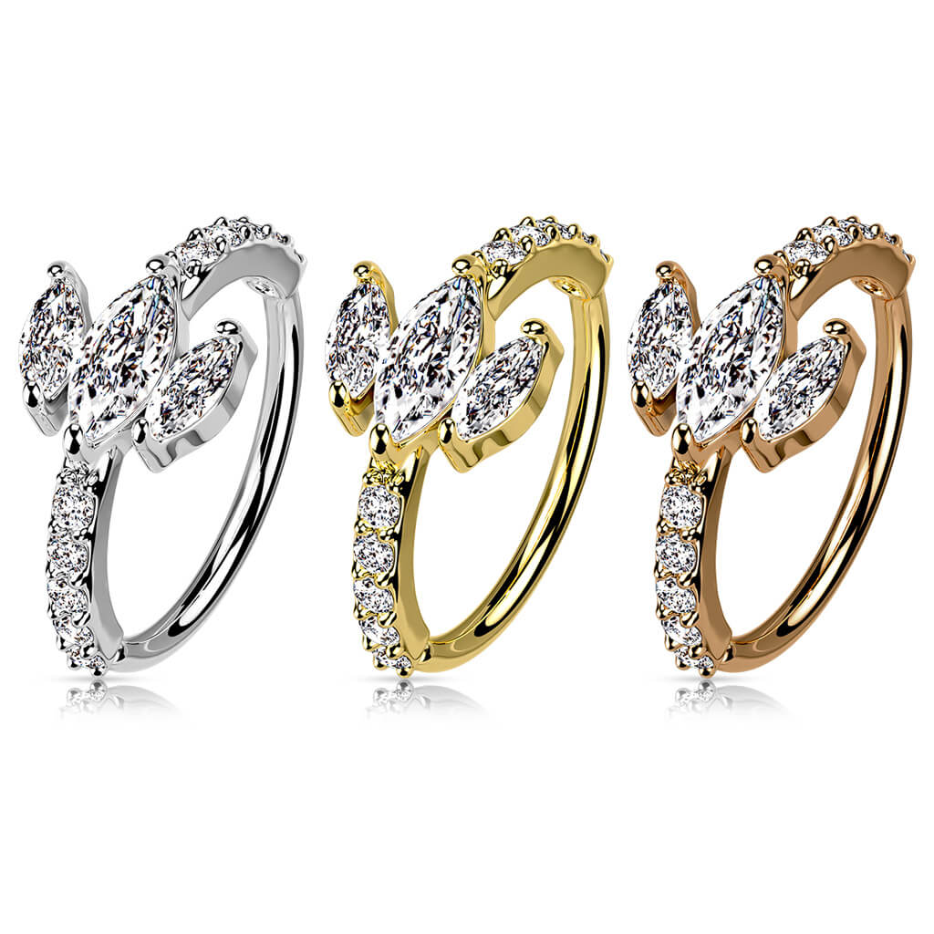 Ring Marquise Schliff 3 Zirkonia Biegbar - Image 4