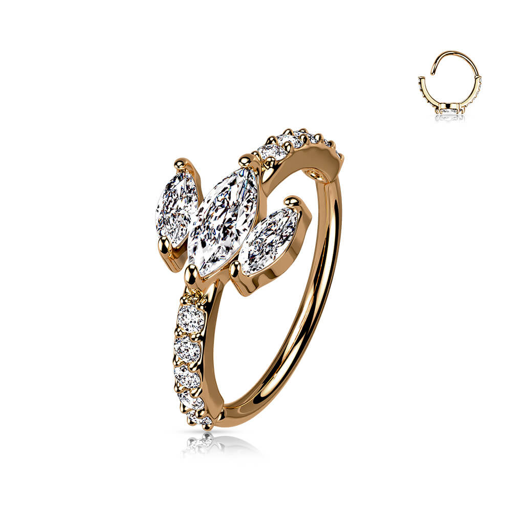 Ring Marquise Schliff 3 Zirkonia Biegbar - Image 5