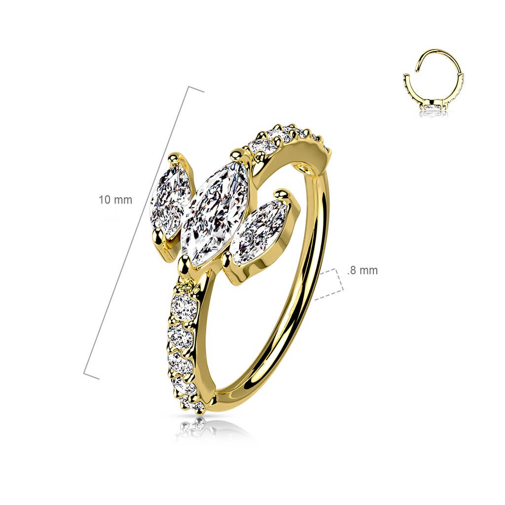Ring Marquise Schliff 3 Zirkonia Biegbar - Image 6