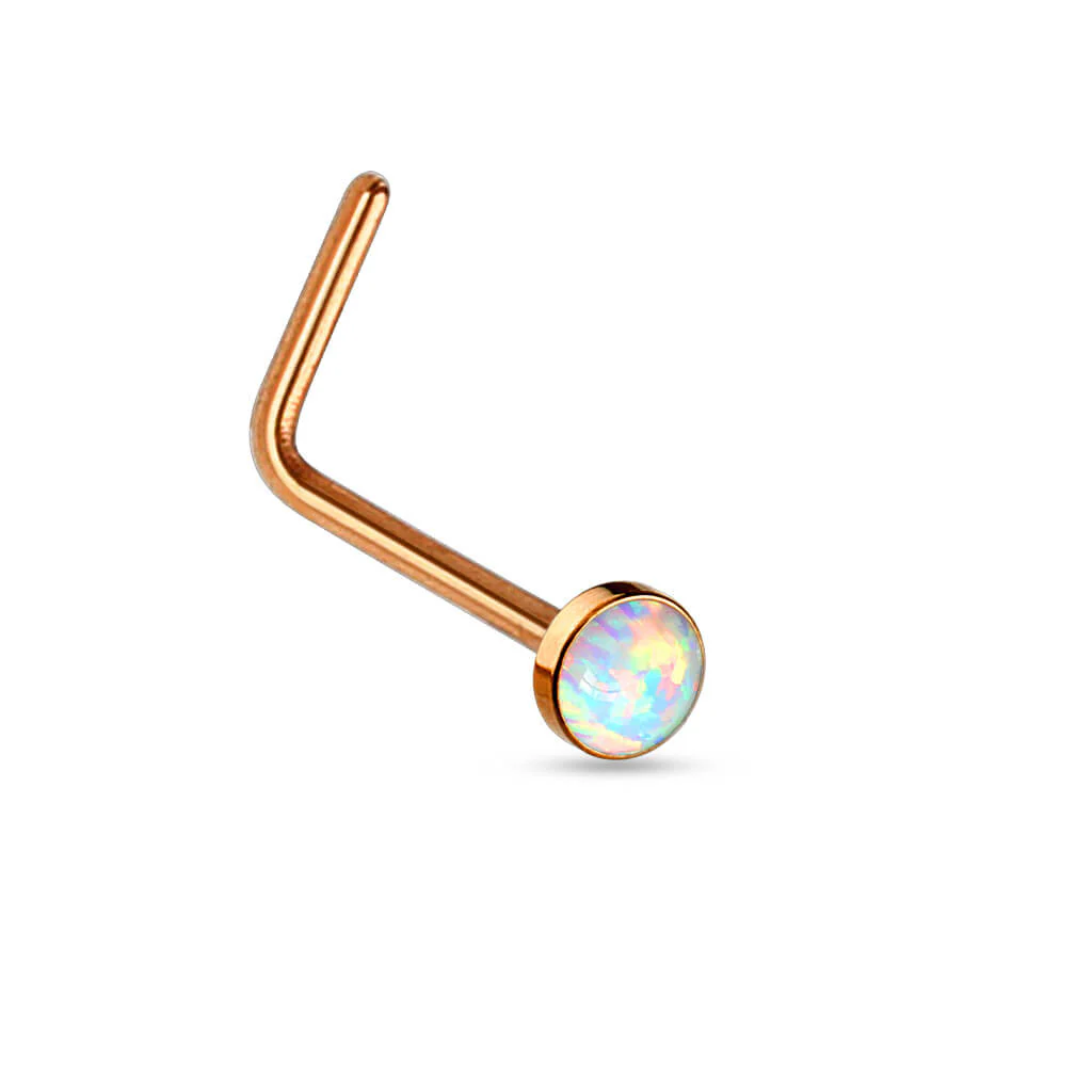 Nasenstecker L-Form Opal Flach PVD - Image 4