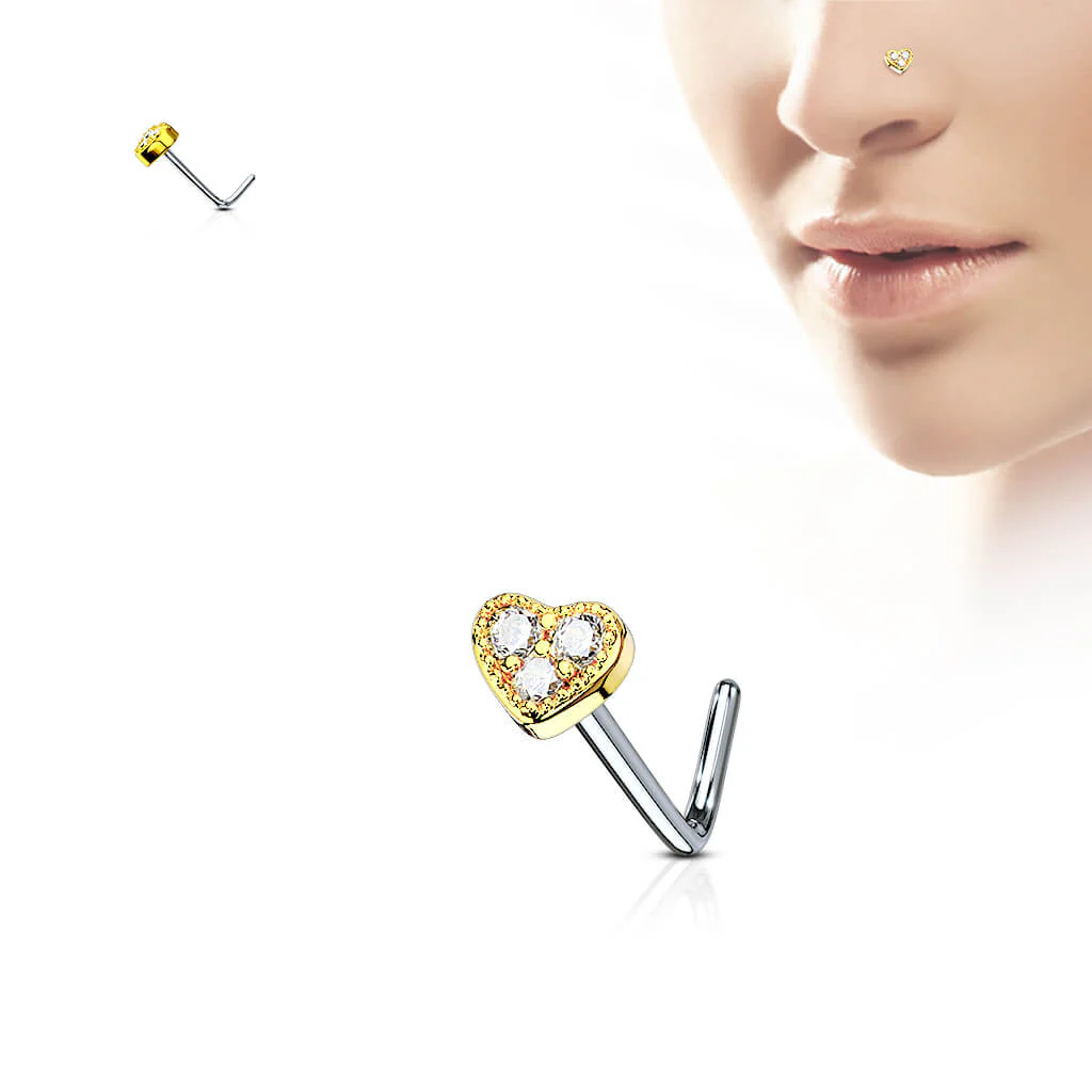 Nasenstecker L-Form Zirkonia - Image 3