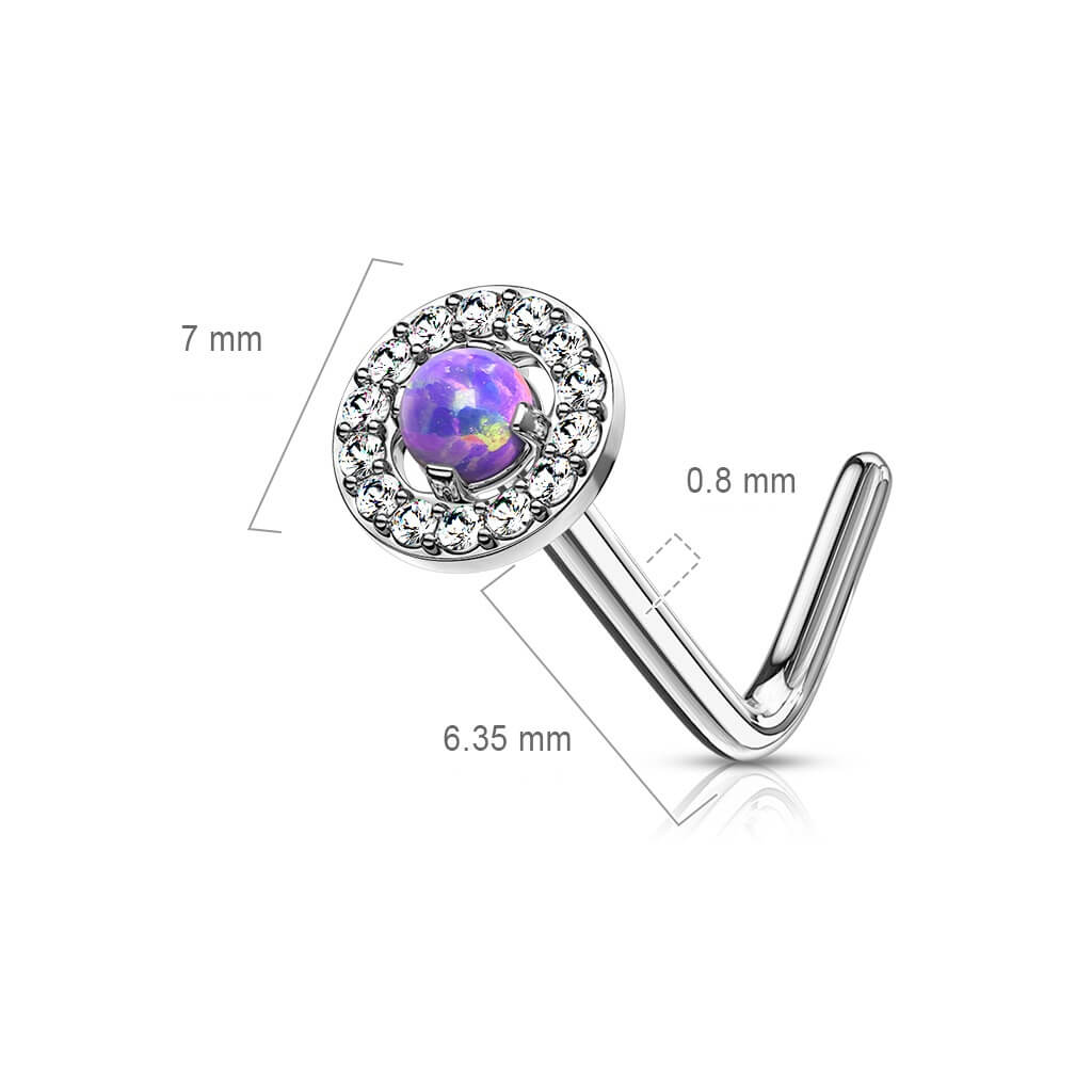 Nasenstecker L-Form Kuppel Opal - Image 3