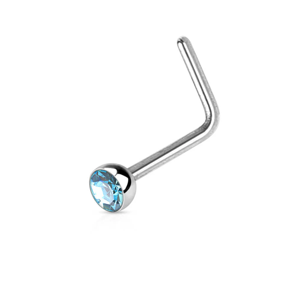 Nasenstecker L-Form Zirkonia Silber - Image 10