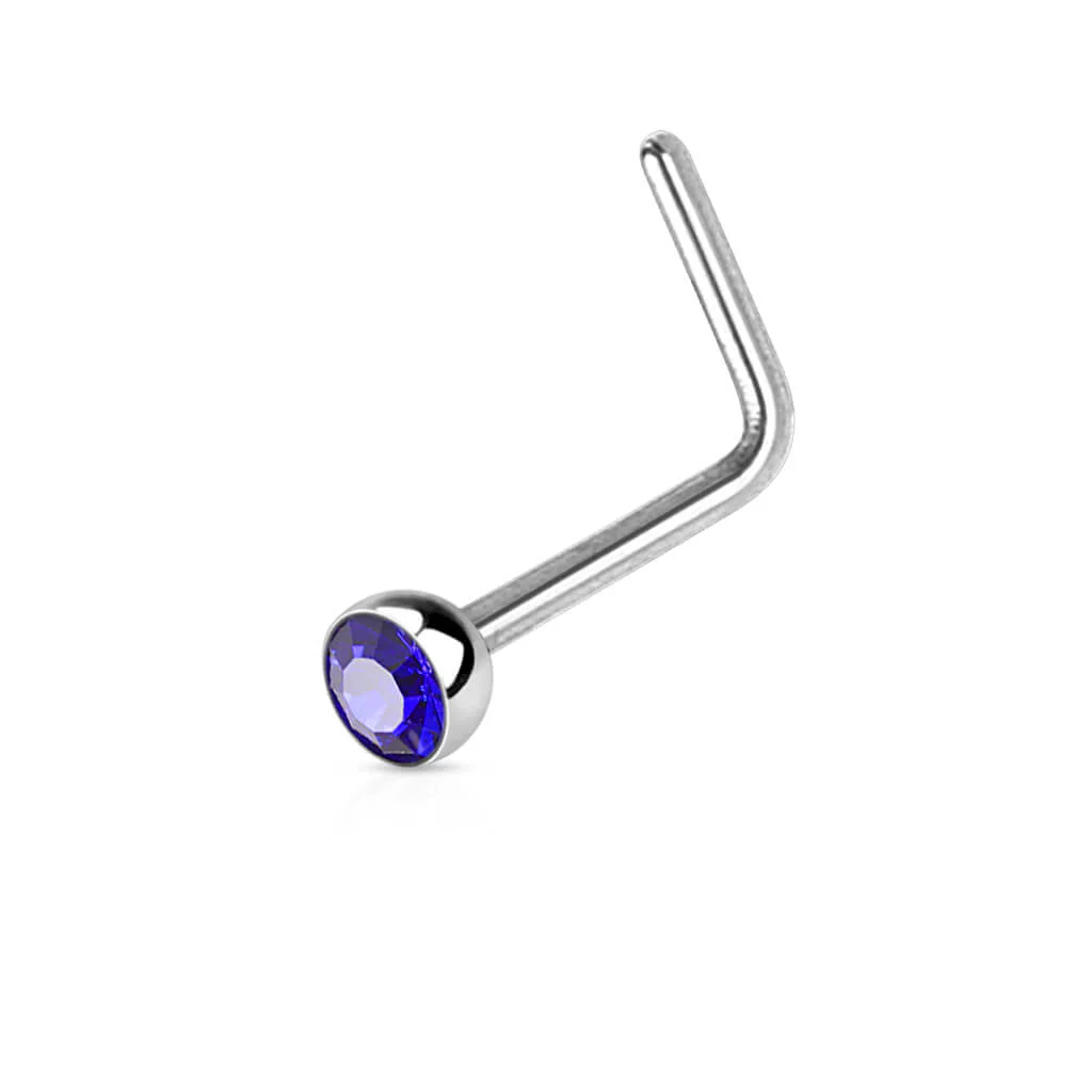 Nasenstecker L-Form Zirkonia Silber - Image 4