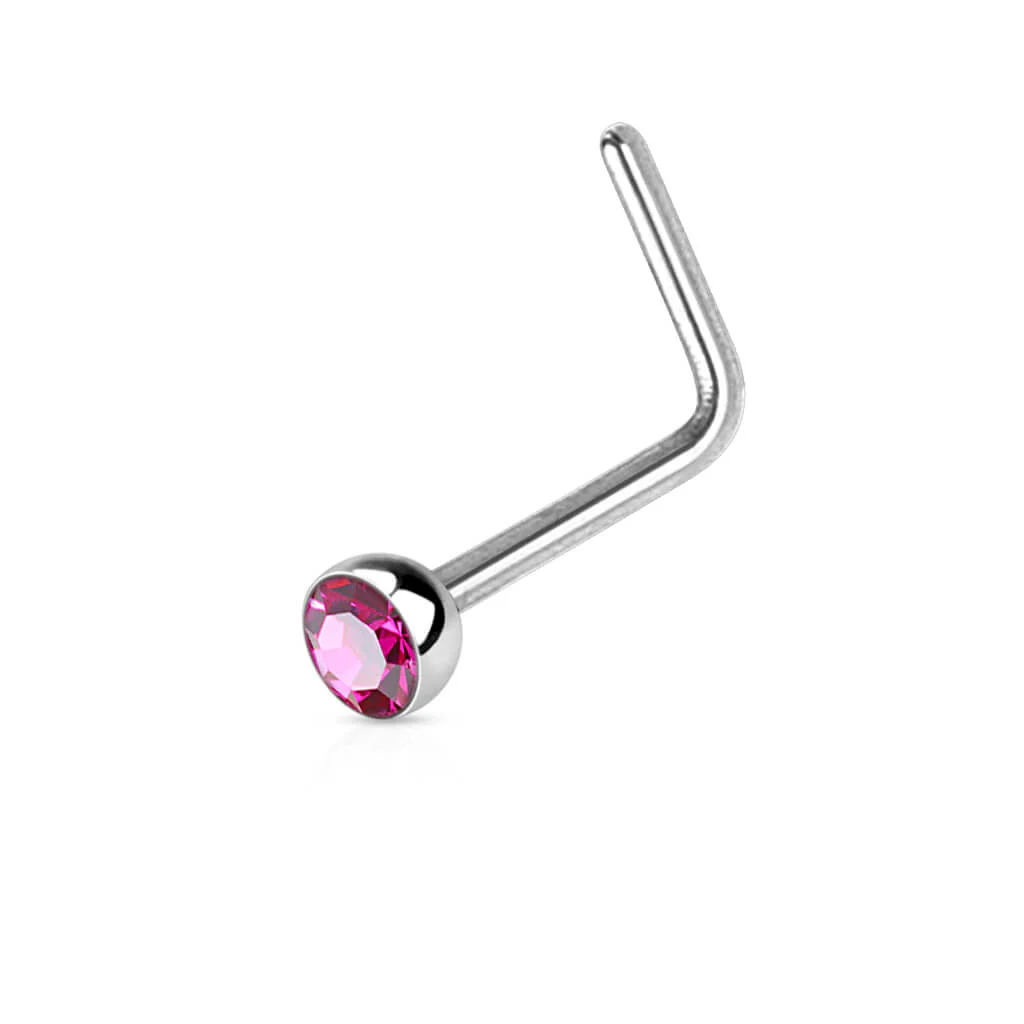 Nasenstecker L-Form Zirkonia Silber - Image 6