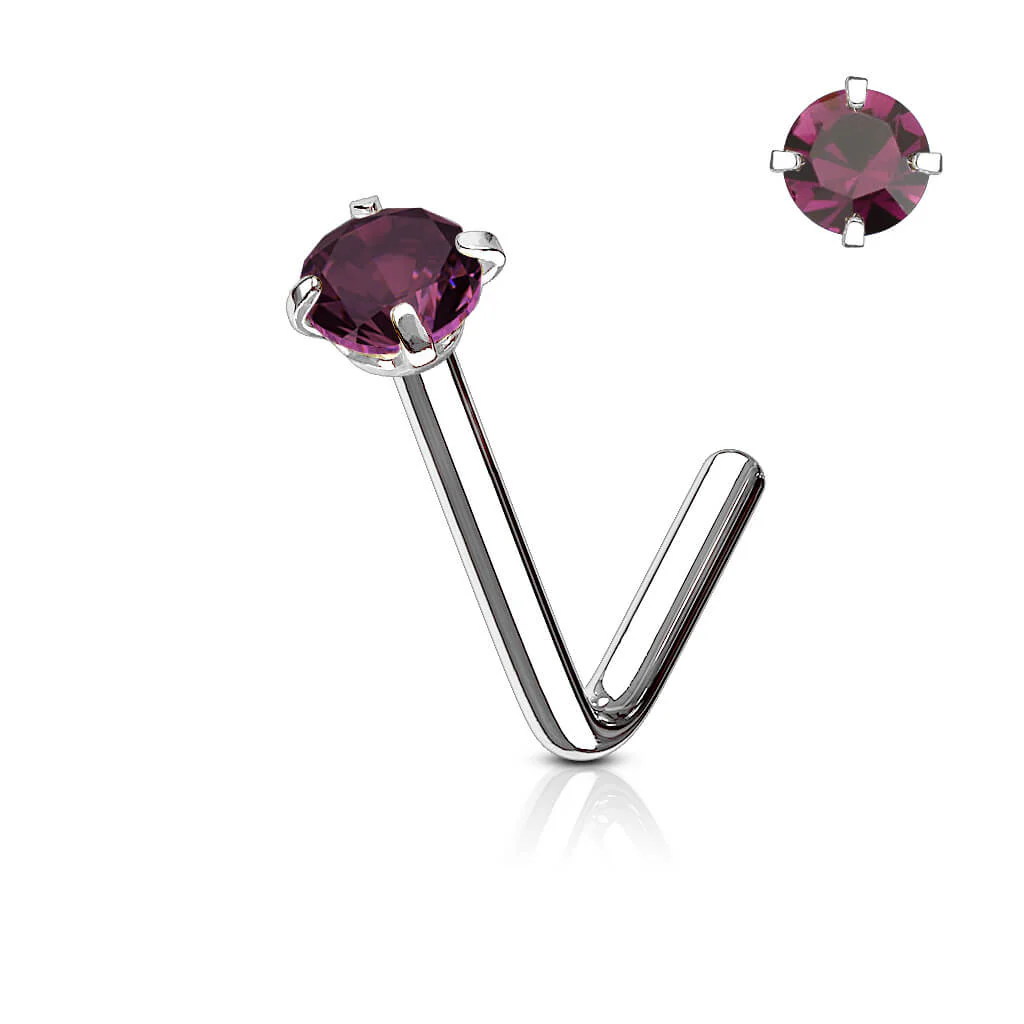 Nasenstecker L-Form Zirkonia - Image 2