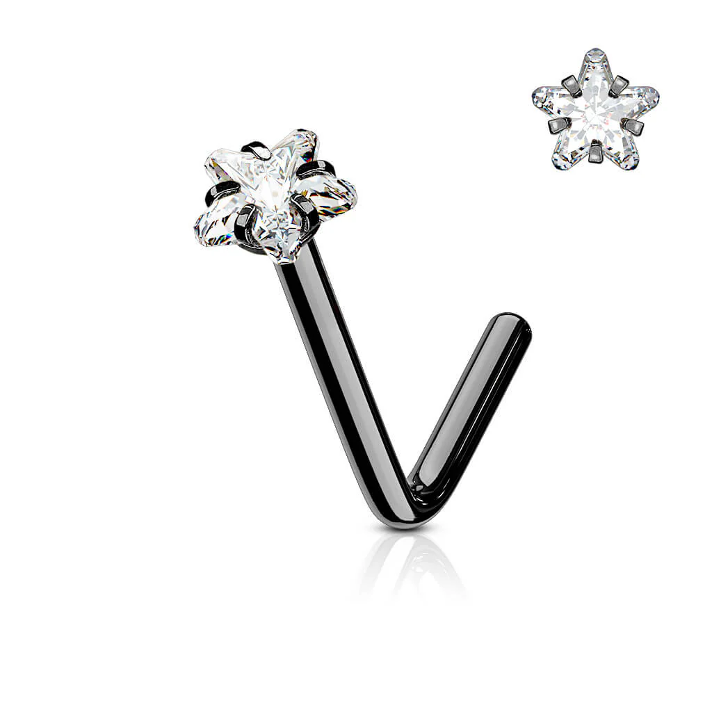 Nasenstecker L-Form Stern Zirkonia - Image 4