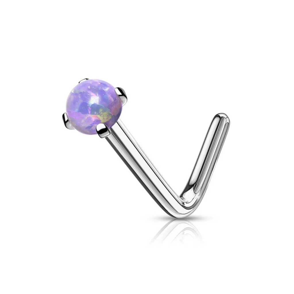 Nasenstecker L-Form Opal Silber - Image 6