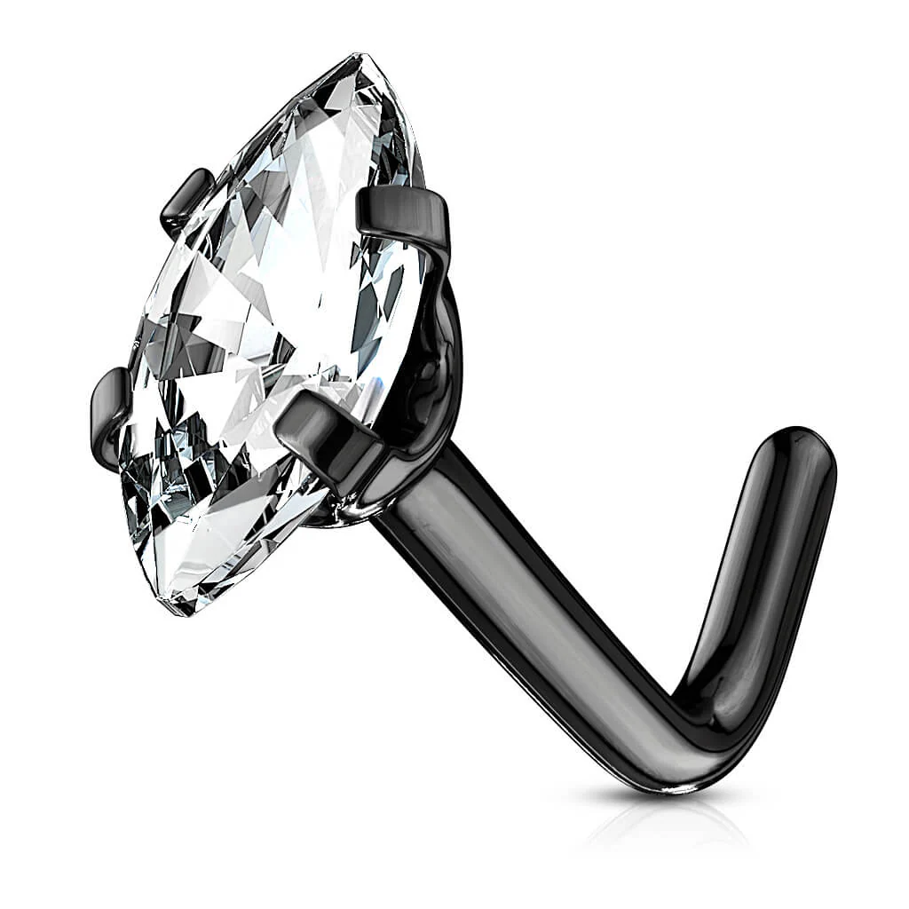 Nasenstecker L-Form Marquise Schliff Zirkonia - Image 6