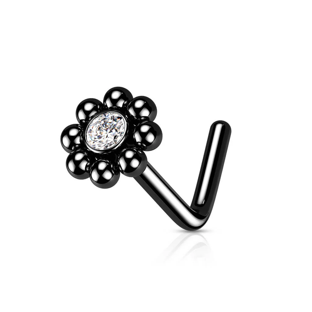 Nasenstecker L-Form Blume Zirkonia - Image 6