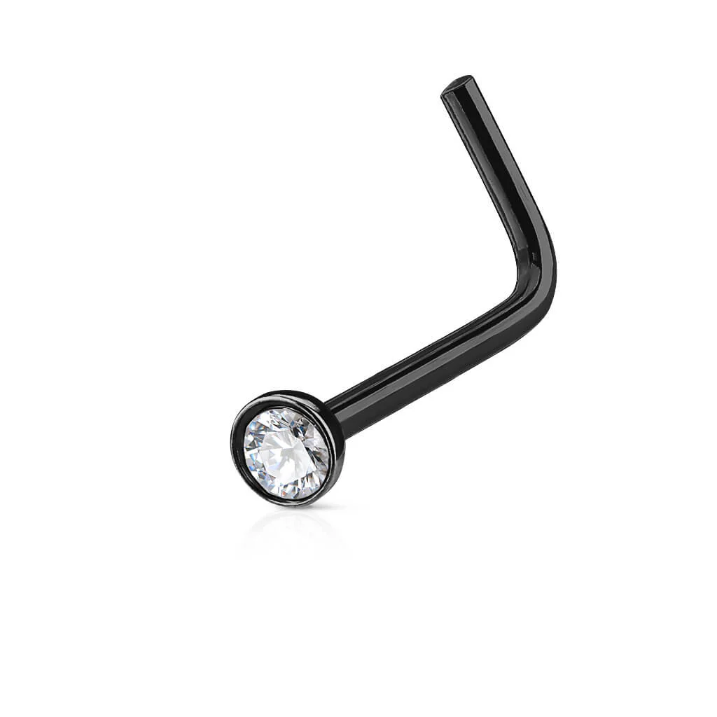 Nasenstecker L-Form Zirkonia PVD - Image 3