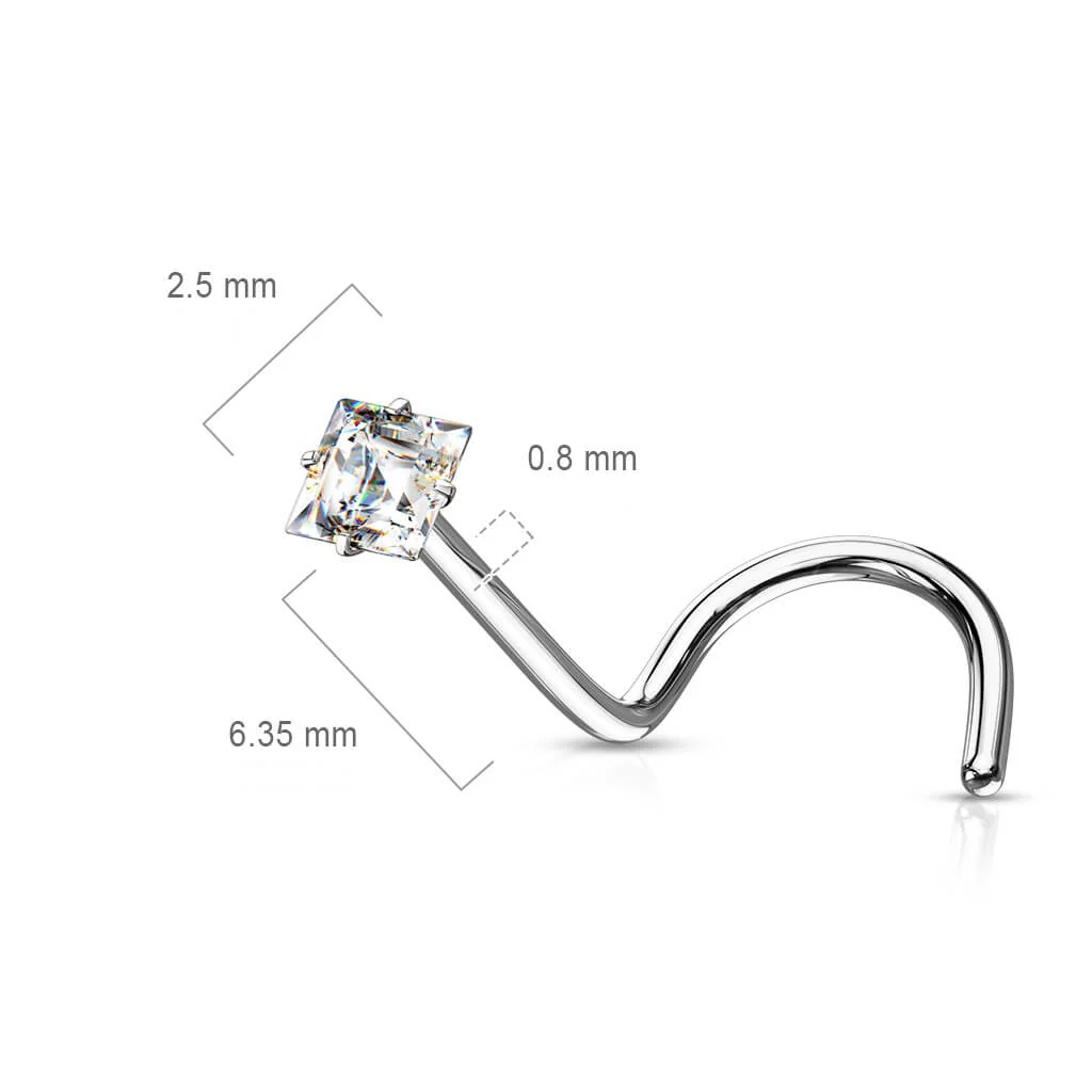 Nasenstecker Quadrat Zirkonia - Image 3