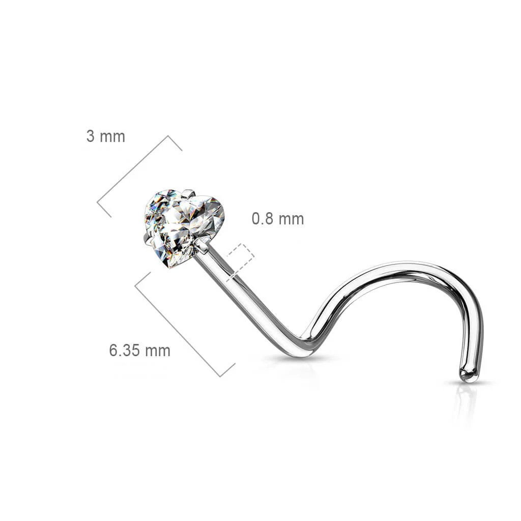 Nasenstecker Herz Zirkonia - Image 3