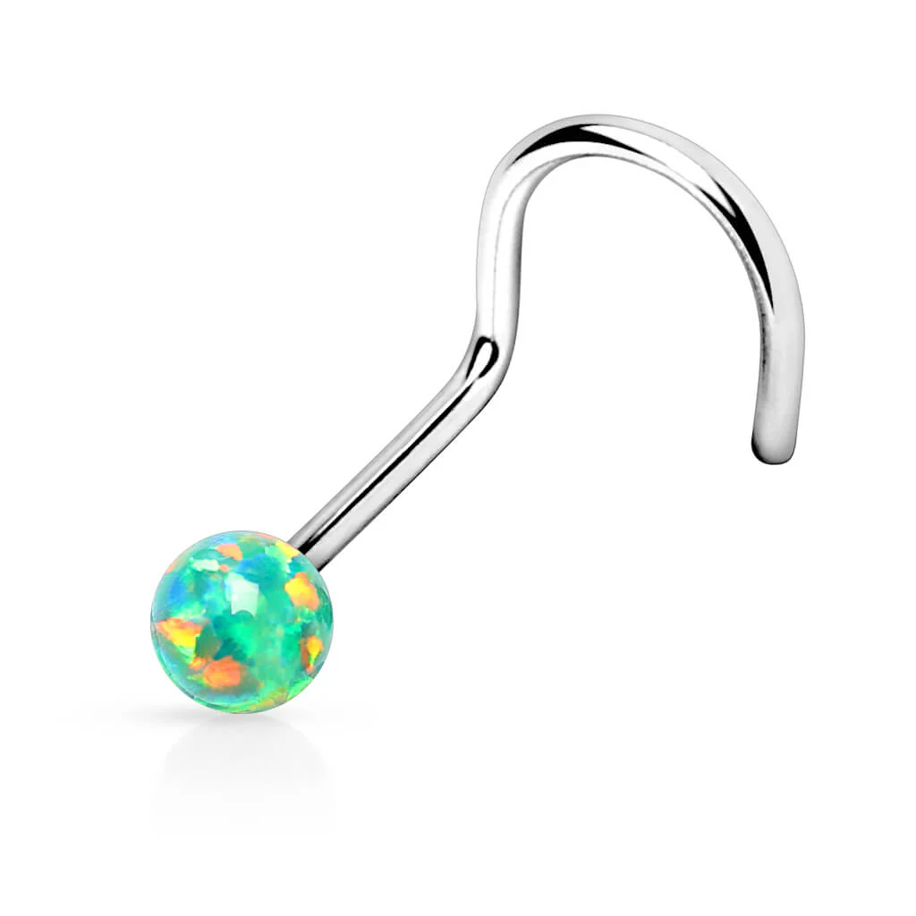 Nasenstecker Kugel Opal Silber - Image 4