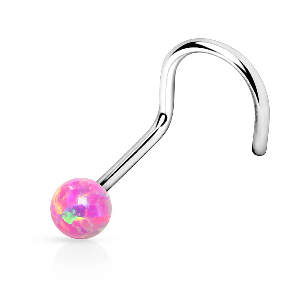 Nasenstecker Kugel Opal Silber - Image 5