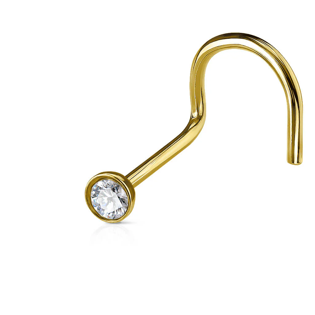 Nasenstecker Zirkonia Kesselfassung PVD - Image 2