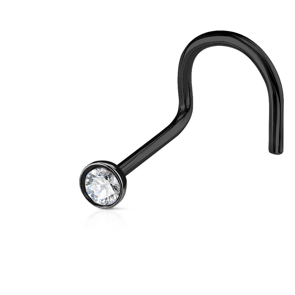 Nasenstecker Zirkonia Kesselfassung PVD - Image 3