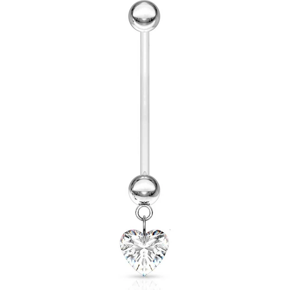 Bauchnabelpiercing Herz beweglich Zirkonia