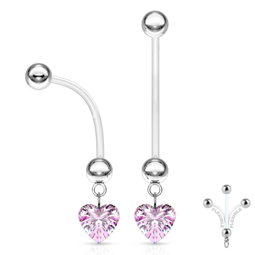 Bauchnabelpiercing Herz beweglich Zirkonia - Image 4