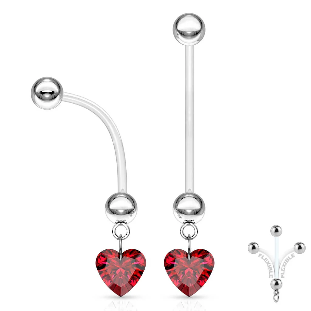 Bauchnabelpiercing Herz beweglich Zirkonia - Image 6
