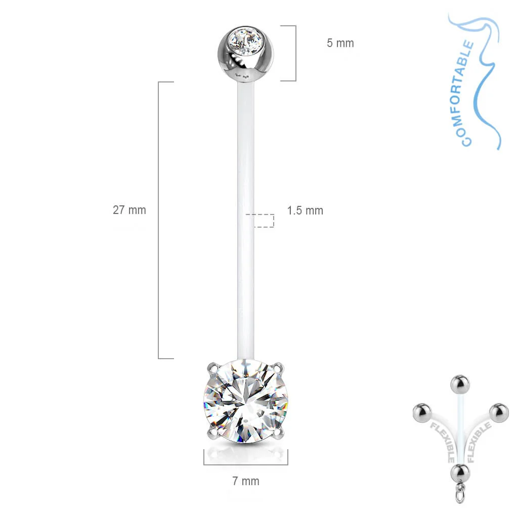 Bauchnabelpiercing Zirkonia Rund - Image 4