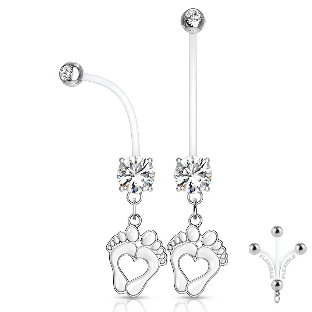Bauchnabelpiercing Babyfüße beweglich Zirkonia - Image 2