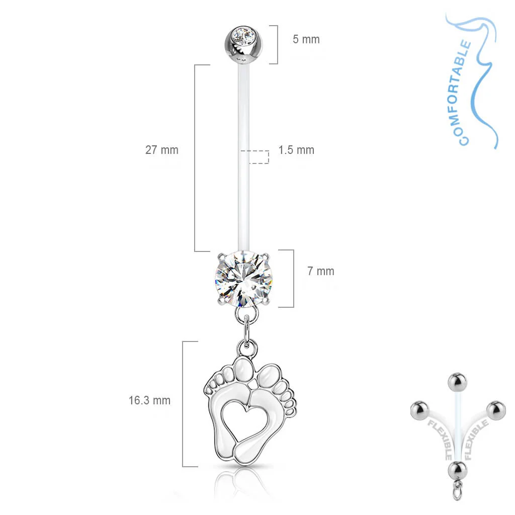 Bauchnabelpiercing Babyfüße beweglich Zirkonia - Image 3