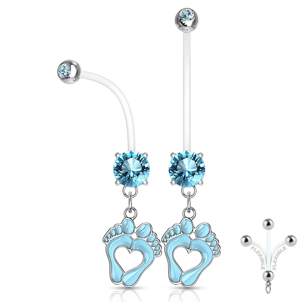 Bauchnabelpiercing Babyfüße beweglich Zirkonia - Image 8