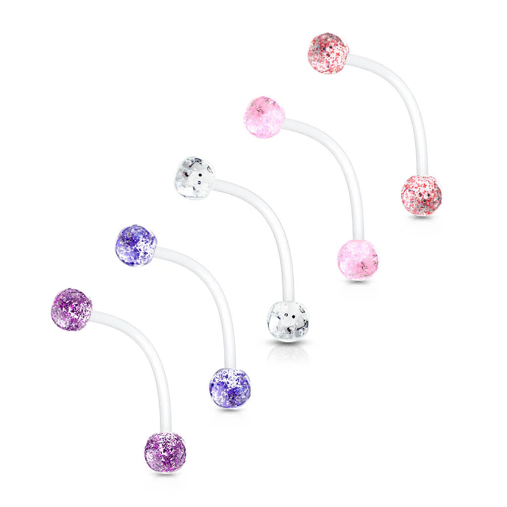 Bauchnabelpiercing Acryl Glitzer Kugel - Image 6
