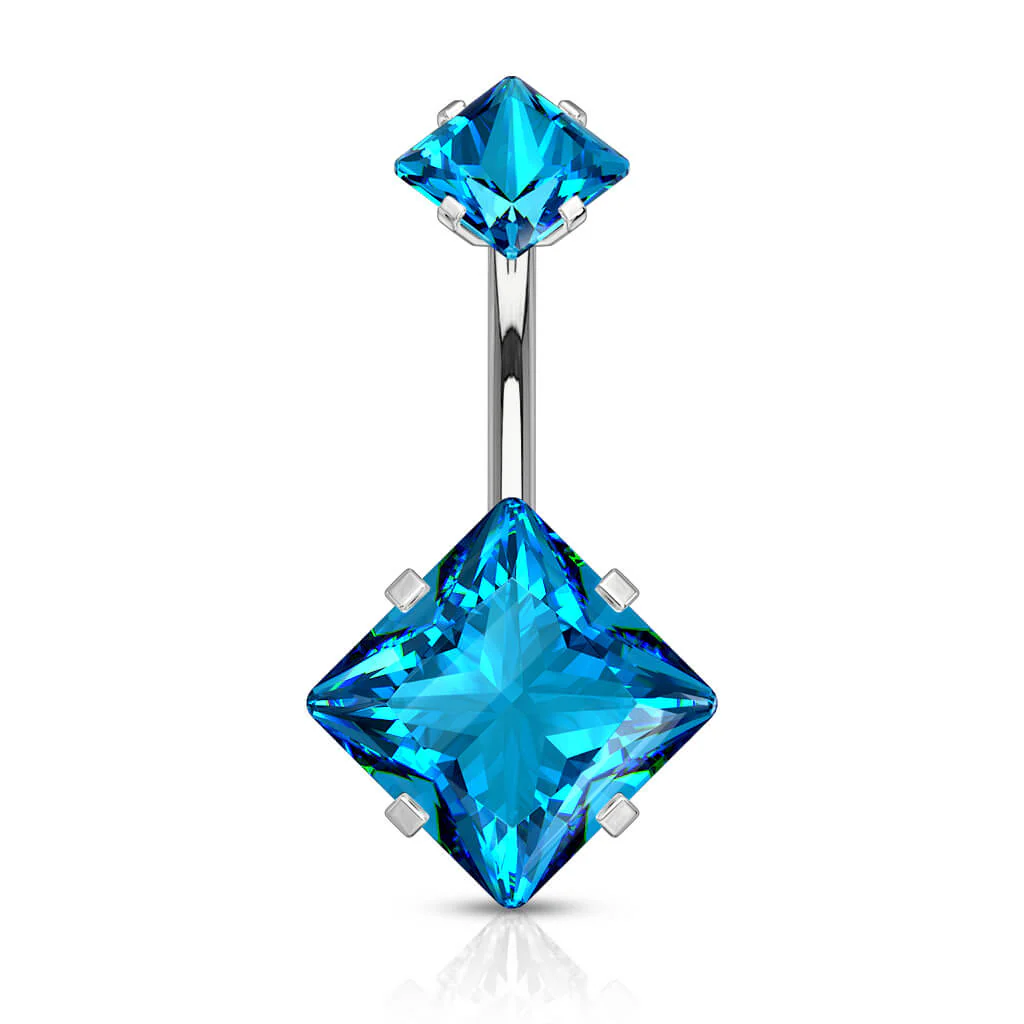 Bauchnabelpiercing Quadrat Zirkonia Innengewinde - Image 10