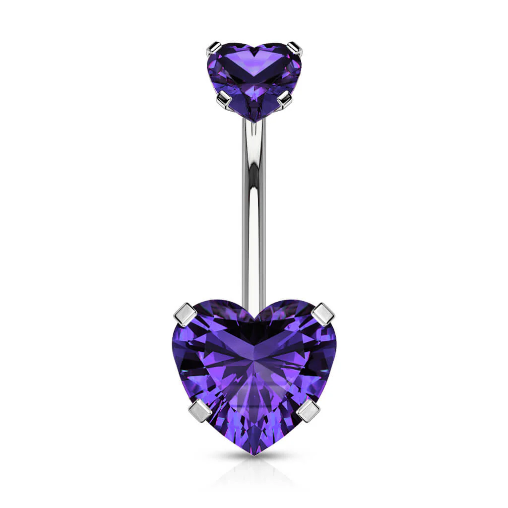 Bauchnabelpiercing Herz Zirkonia Innengewinde - Image 12