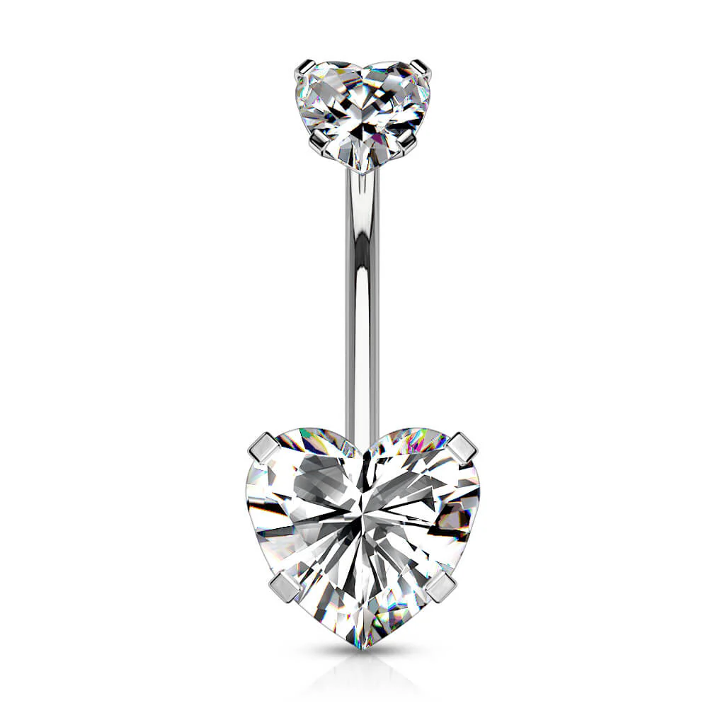 Bauchnabelpiercing Herz Zirkonia Innengewinde - Image 3