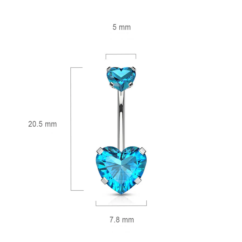Bauchnabelpiercing Herz Zirkonia Innengewinde - Image 4