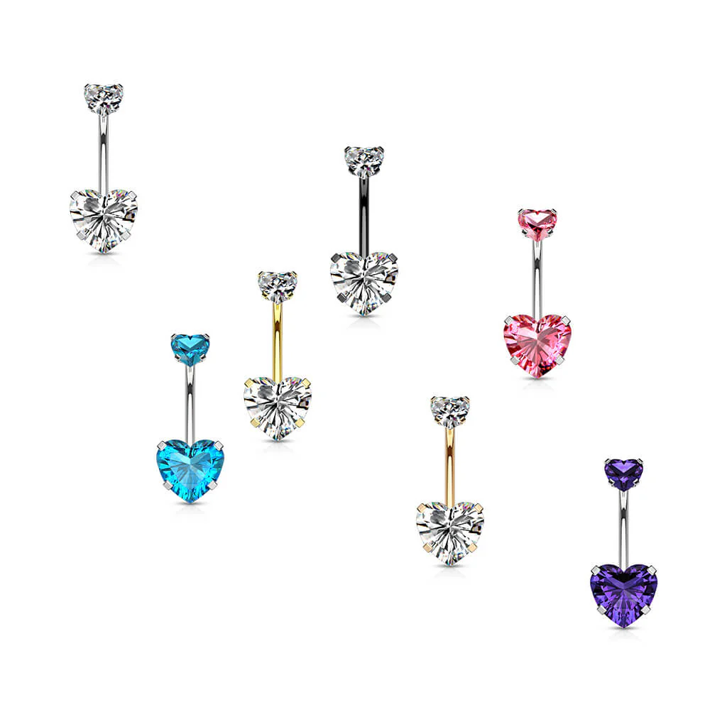 Bauchnabelpiercing Herz Zirkonia Innengewinde - Image 6