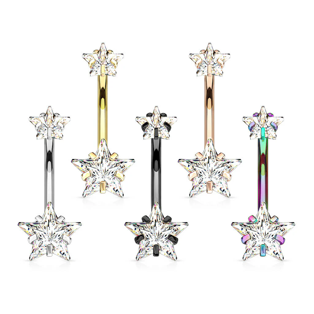 Bauchnabelpiercing Stern Zirkonia Innengewinde - Image 5