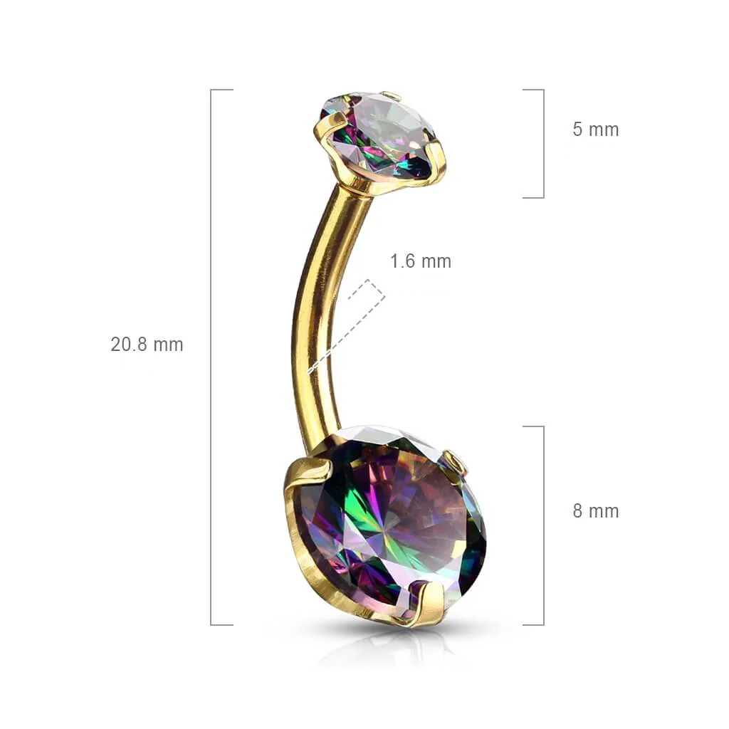Bauchnabelpiercing Zirkonia Rund Innengewinde - Image 4