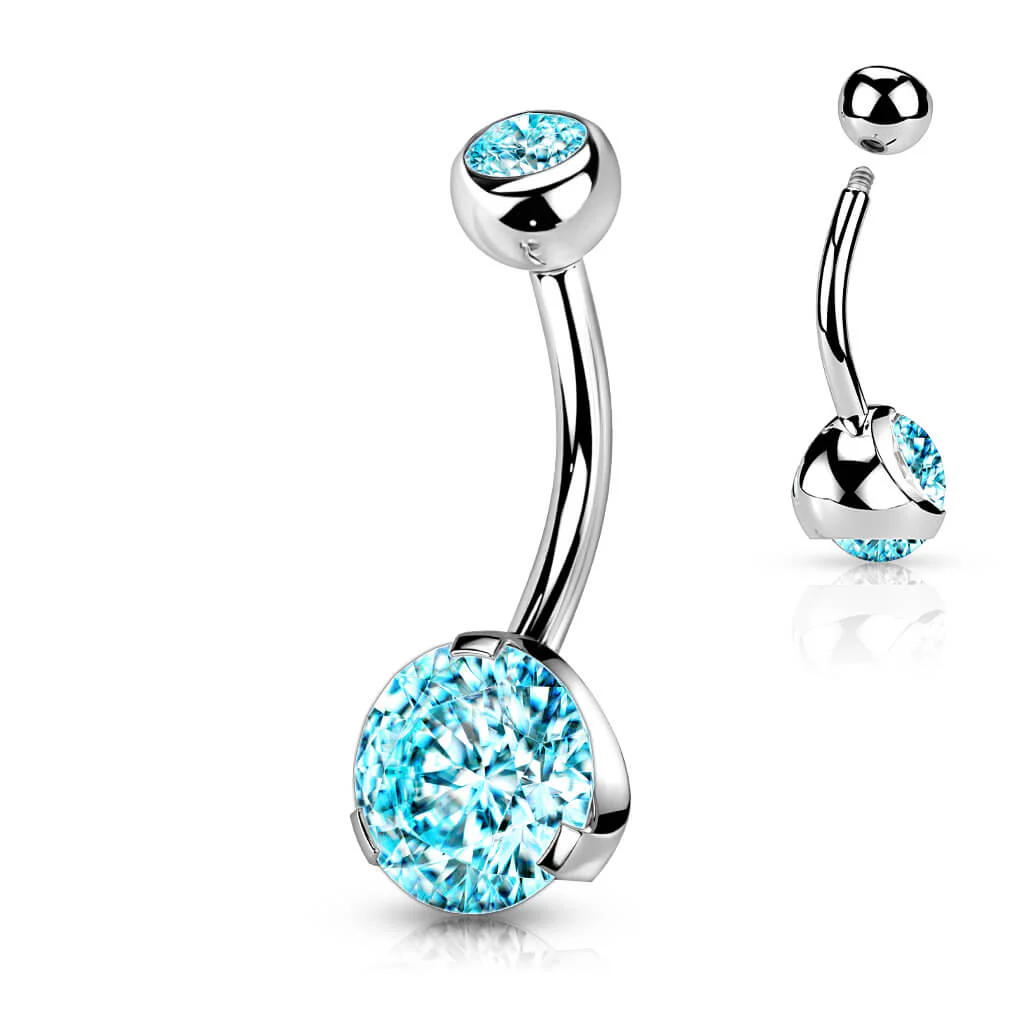 Bauchnabelpiercing Zirkonia Rund Silber - Image 10