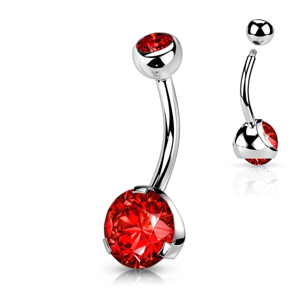 Bauchnabelpiercing Zirkonia Rund Silber - Image 11